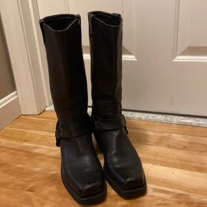 BCBG Harnessed cowgirl boots
